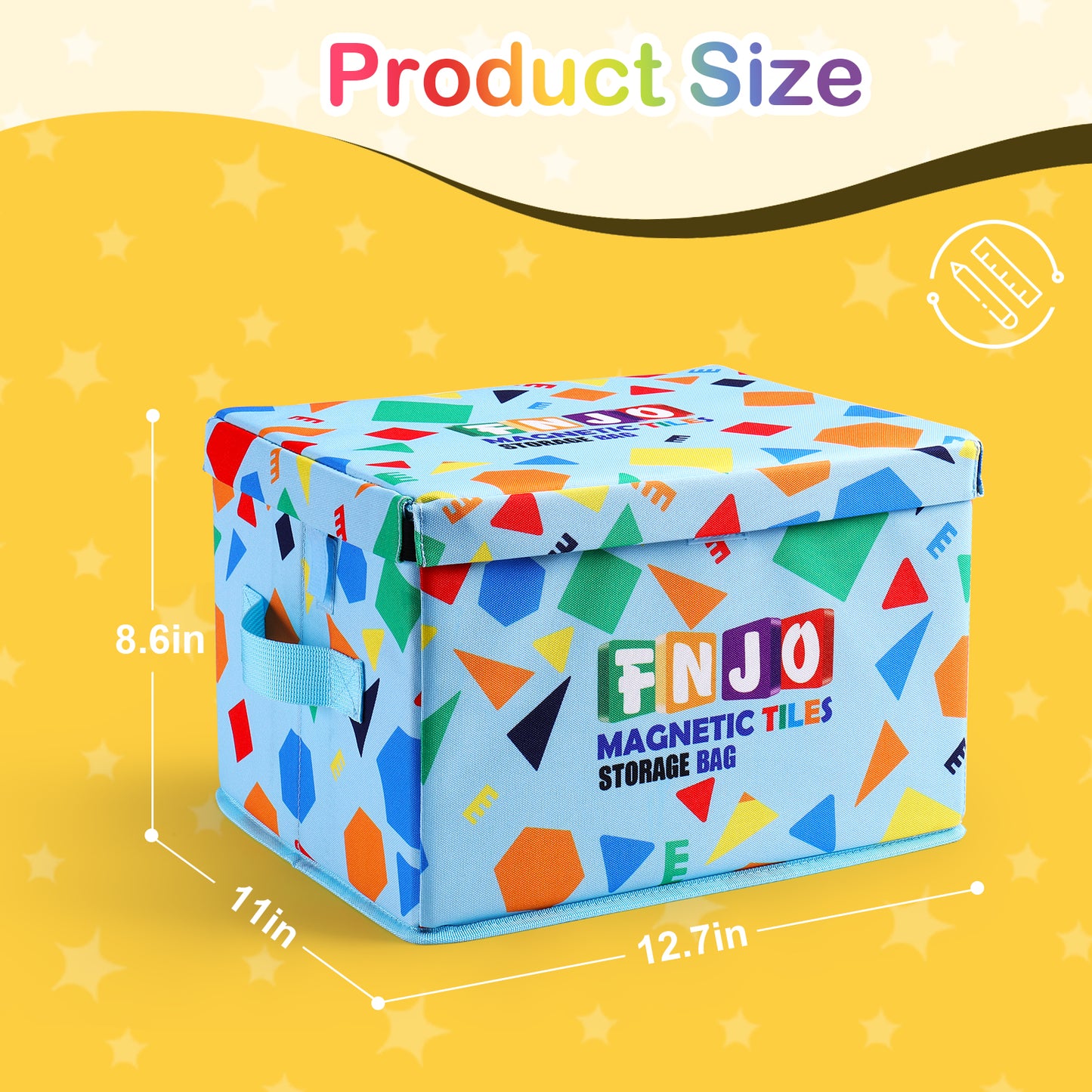 Toy Storage Bin,Foldable Toy Organizer with Lid, Playroom Organizer,Toy Holder,Storage Box for Magnetic Tiles,Play Figure