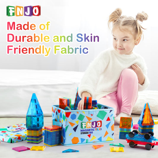 Toy Storage Bin,Foldable Toy Organizer with Lid, Playroom Organizer,Toy Holder,Storage Box for Magnetic Tiles,Play Figure