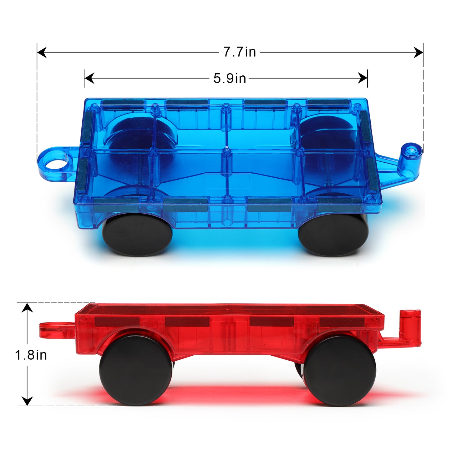 FNJO Magnetic Car Set, Compatible with Magnetic Tiles, 2 Car Trucks